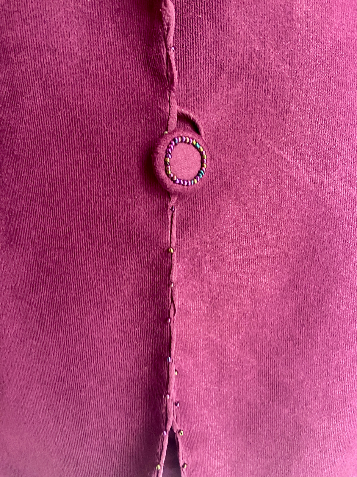 1980’s Purple Velvet Jacket with Rainbow Bead Detailing