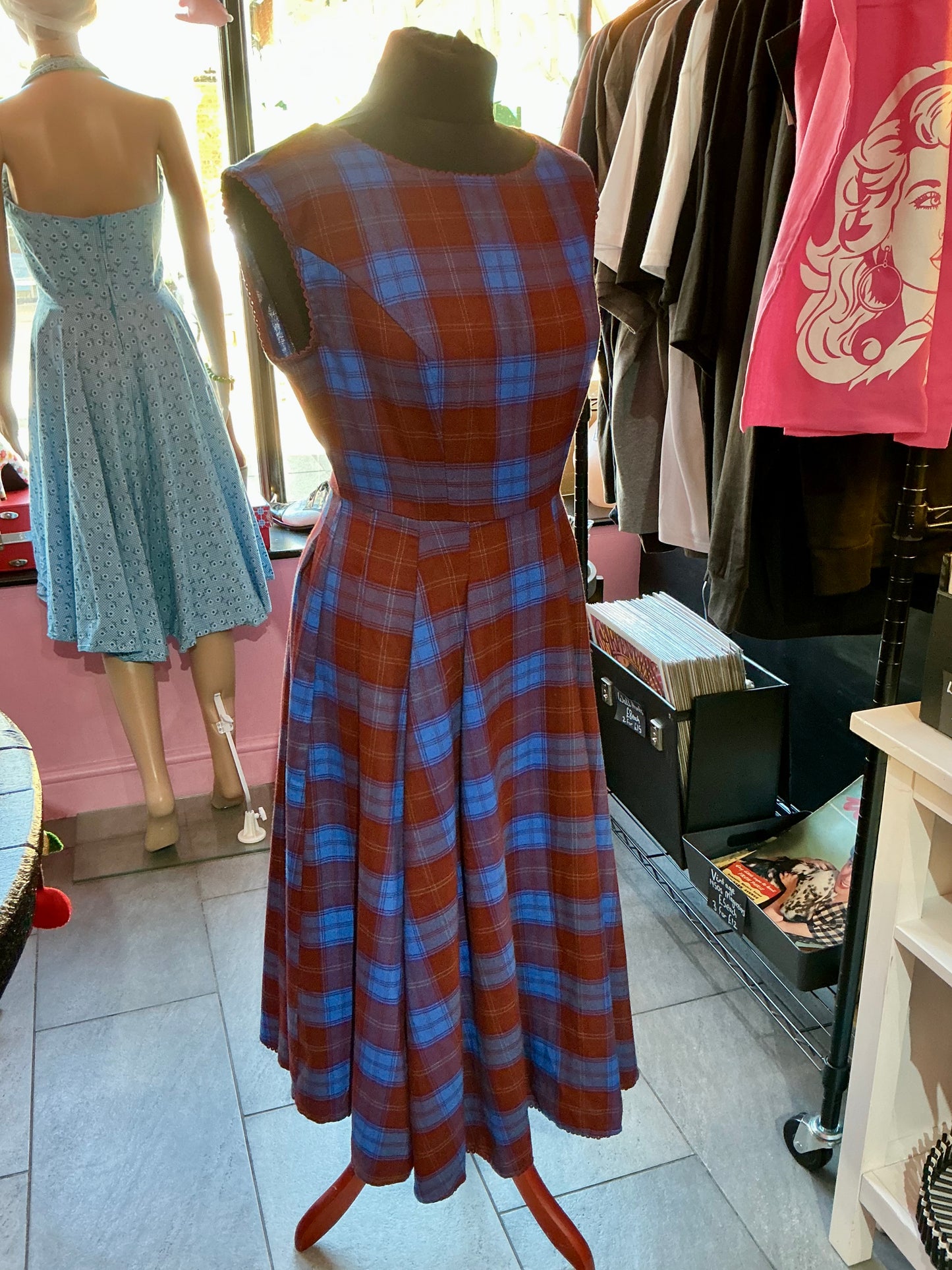 1940s Style Tartan Swing Dress