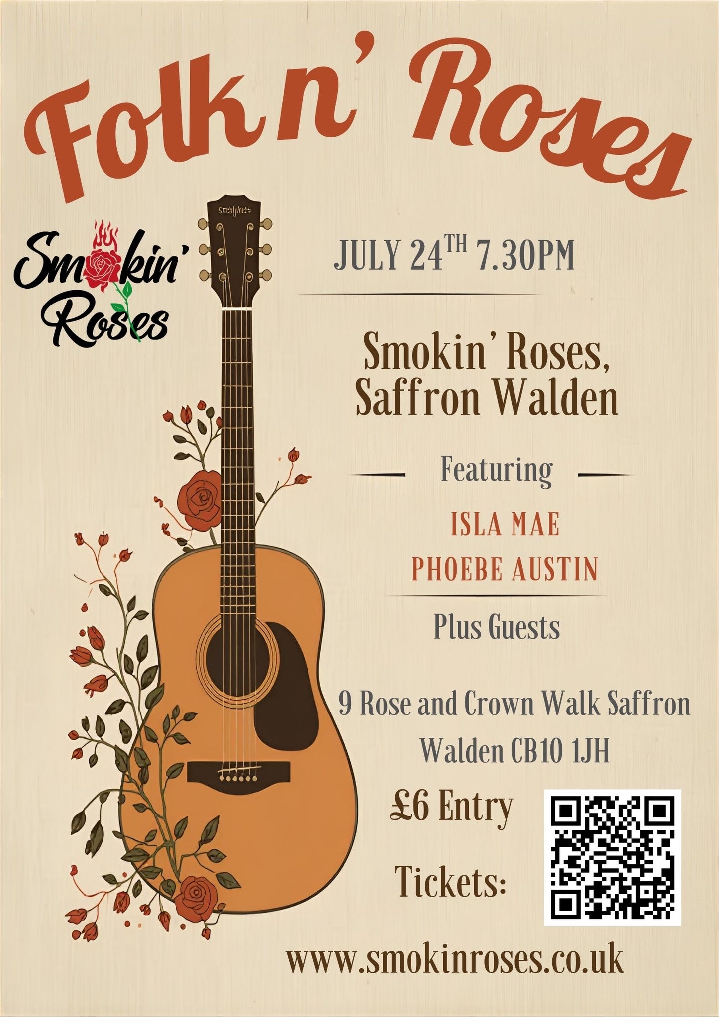 Folk ‘n’ Roses at Smokin’ Roses- 25th September 2026