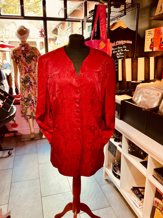 1980s Vintage Gerry Weber Red Paisley Jacket