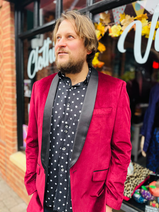 Alexander Dobell Magenta Velvet Blazer