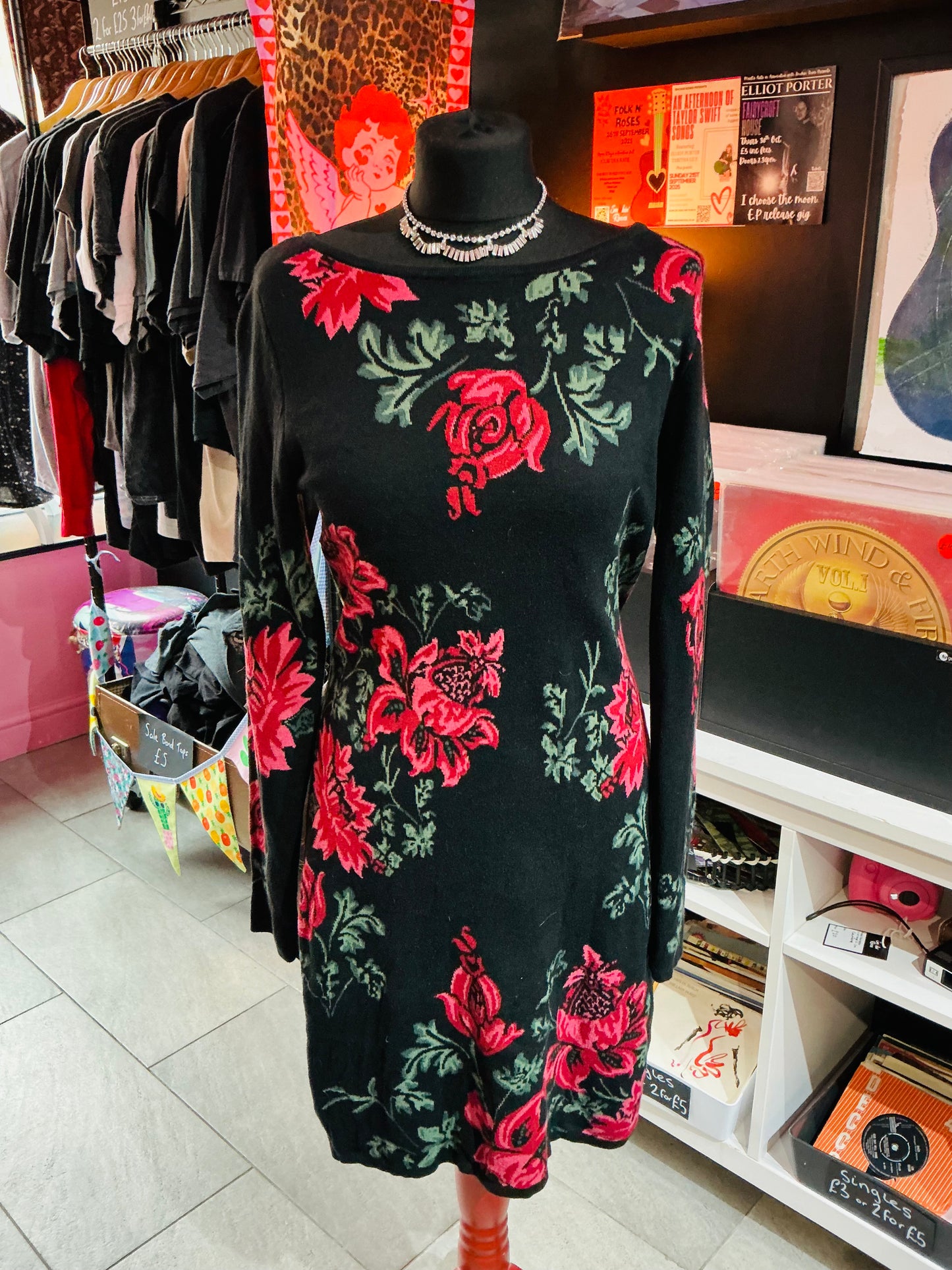 Monsoon Rose Floral Winter Dress