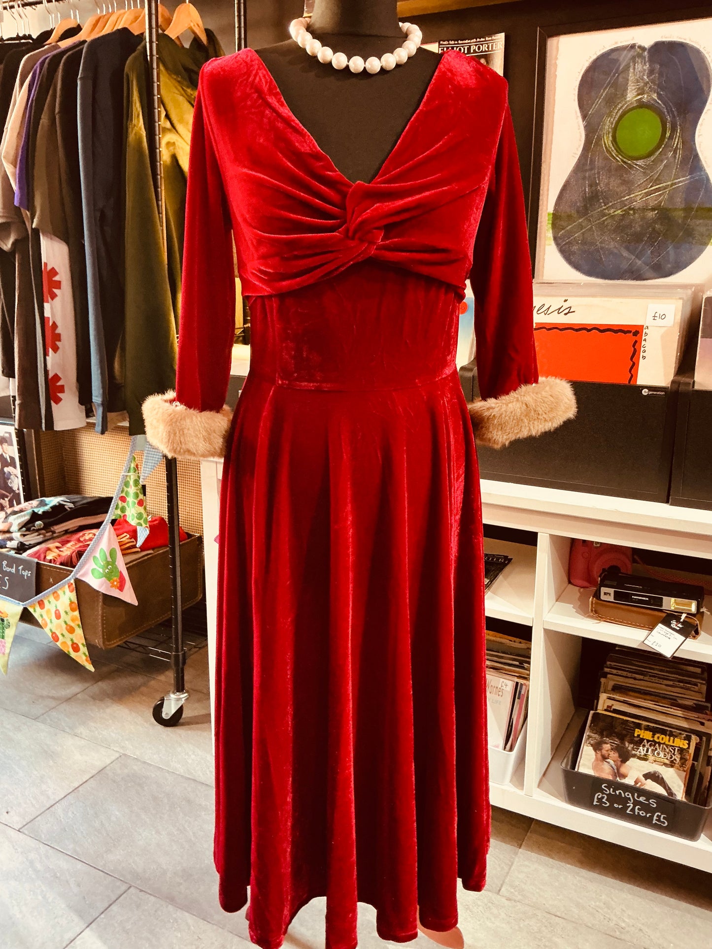 Banned Apparel Red Velvet Christmas Party Swing Dress