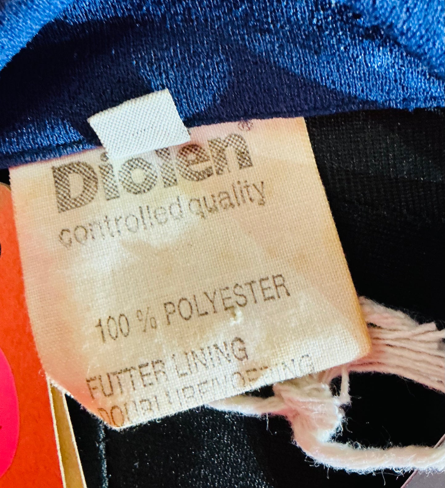 1970s Vintage Diolen Navy Blue Pleated Midi Dress