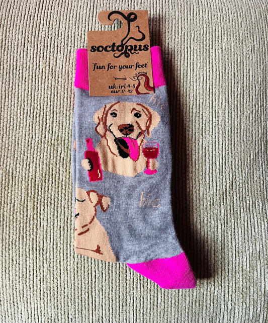 Socktopus Labrador in Wine Socks