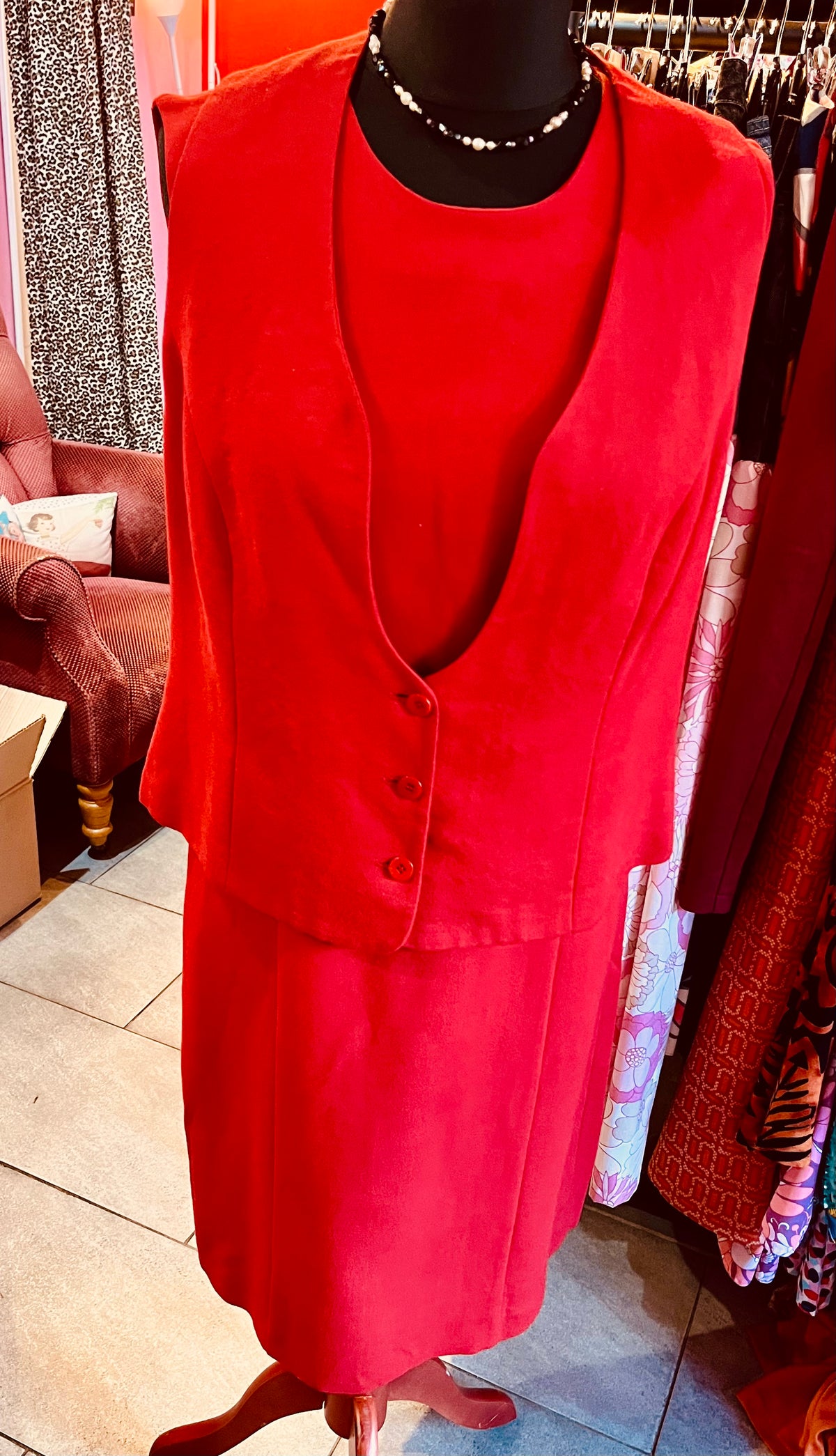 1980s Armani ‘Mani’ Collection Red Waistcoat
