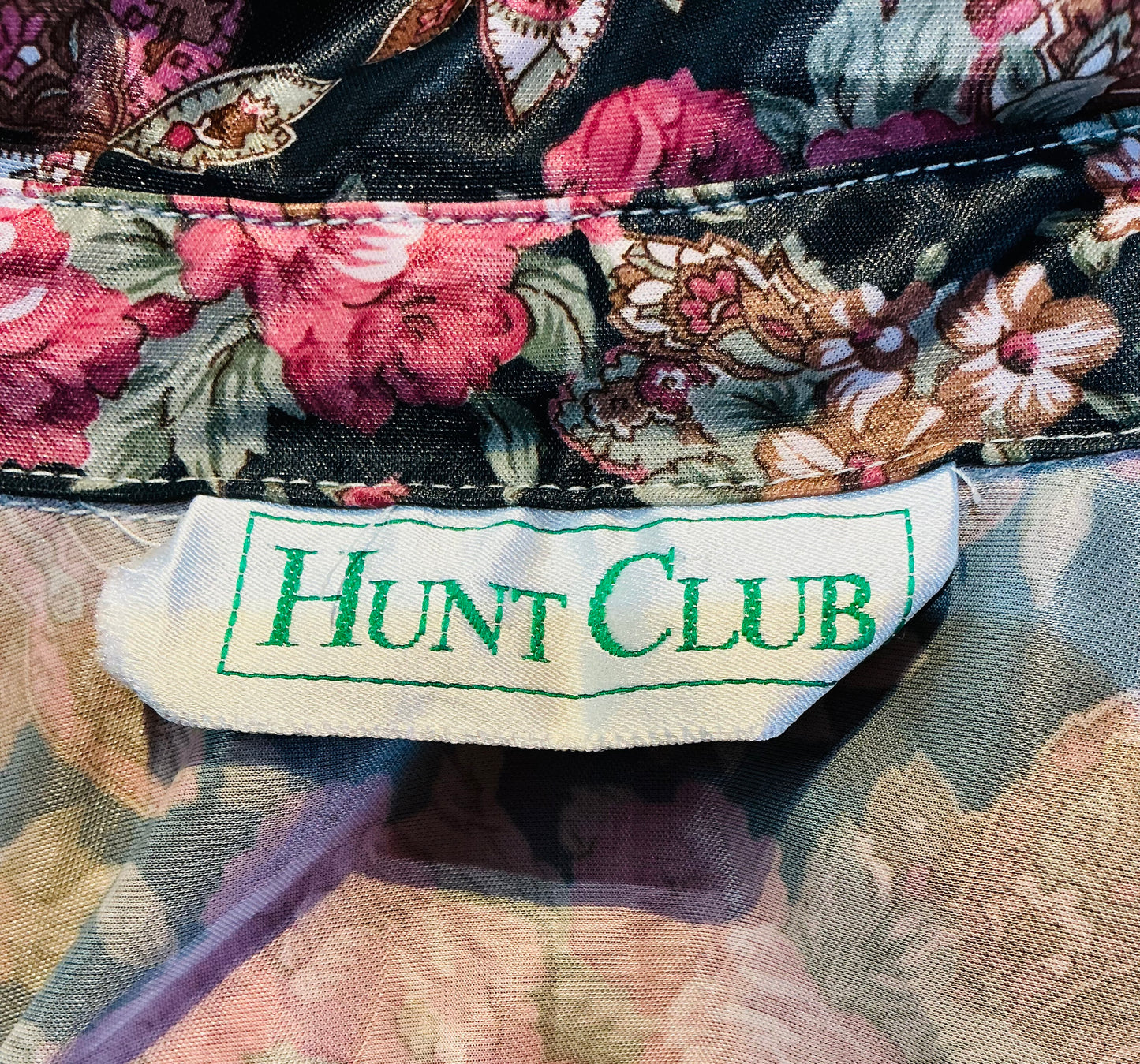 1980s Vintage Pink Floral Blouse