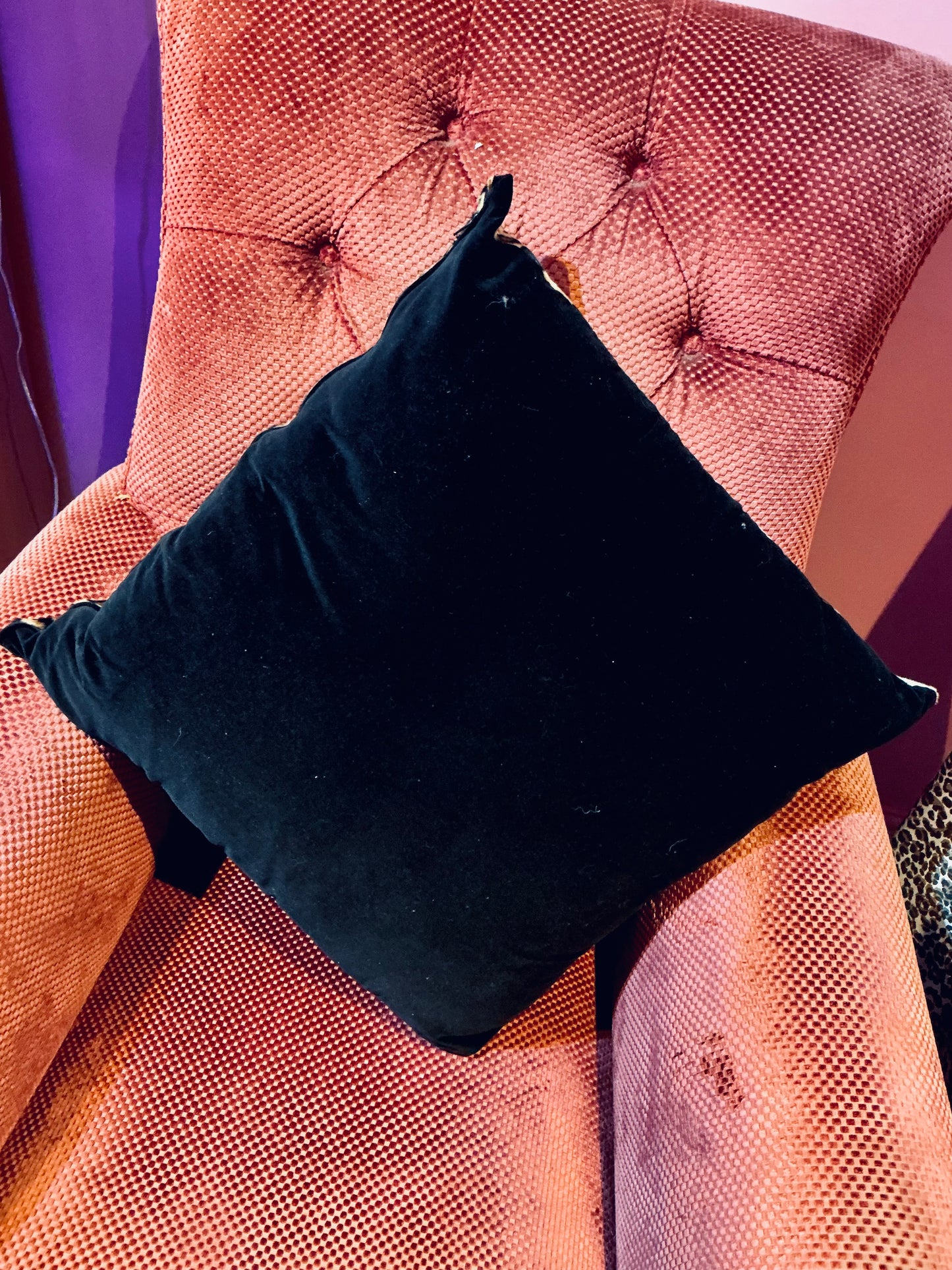Handmade Velvet Leopard Print Cushion