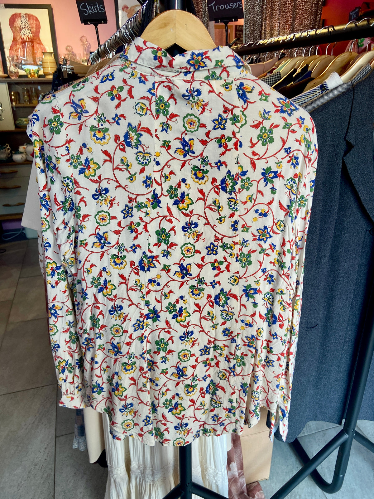 90s Vintage Floral Button Up Shirt