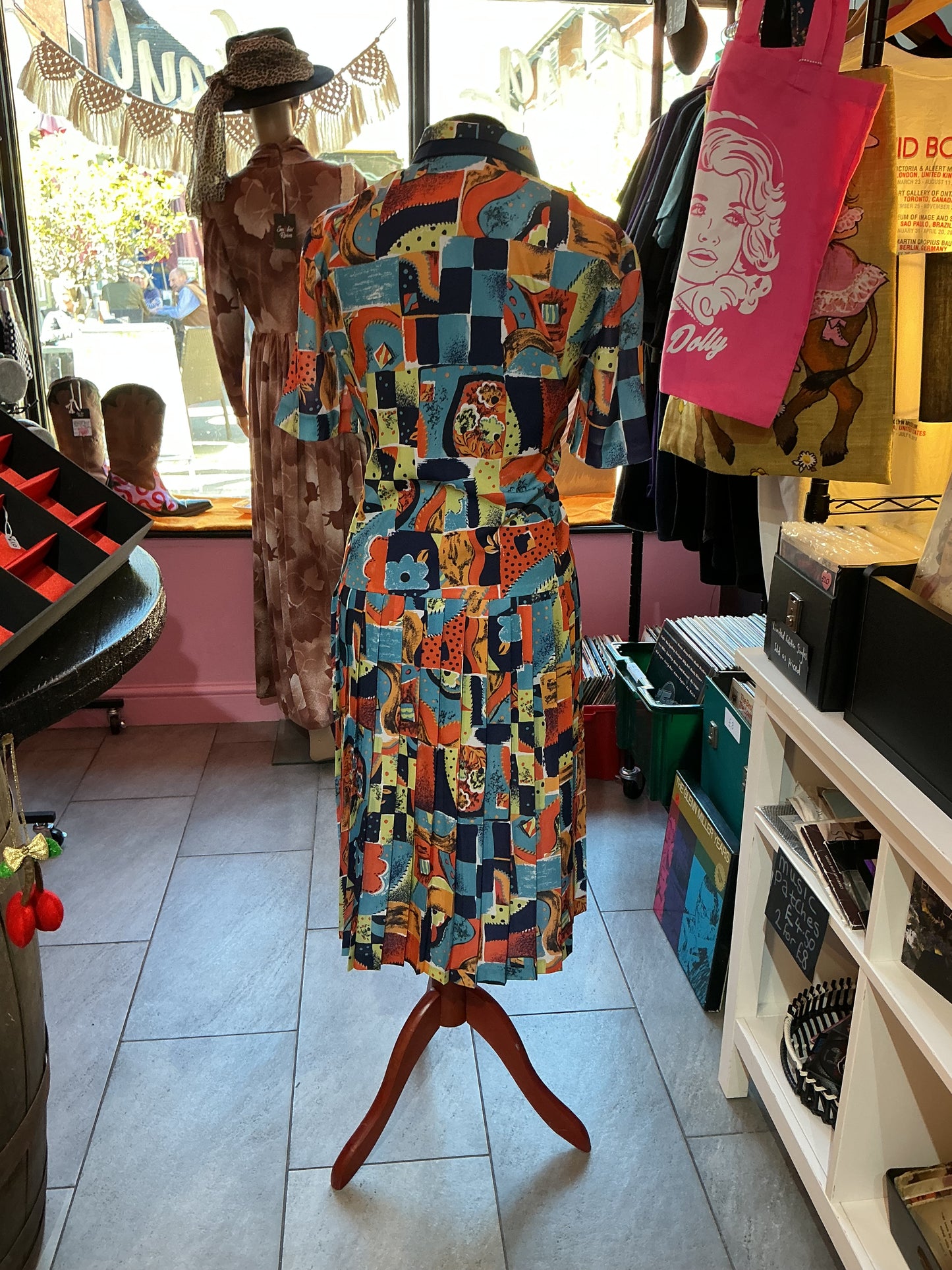 1980s Vintage Riddella Babydoll Dress & Belt