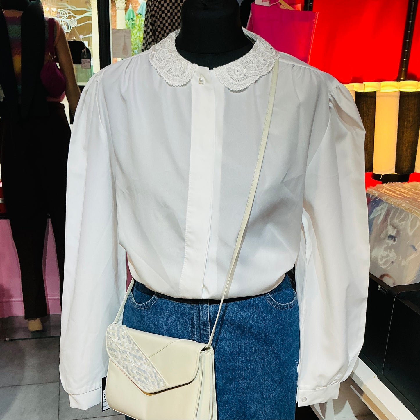 1980s Vintage Joanna White Blouse