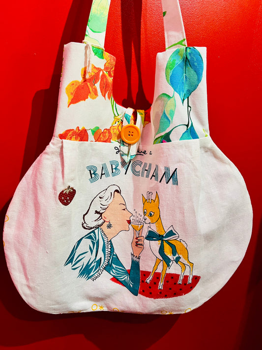 Handmade “I’d Love a Babycham” Handbag