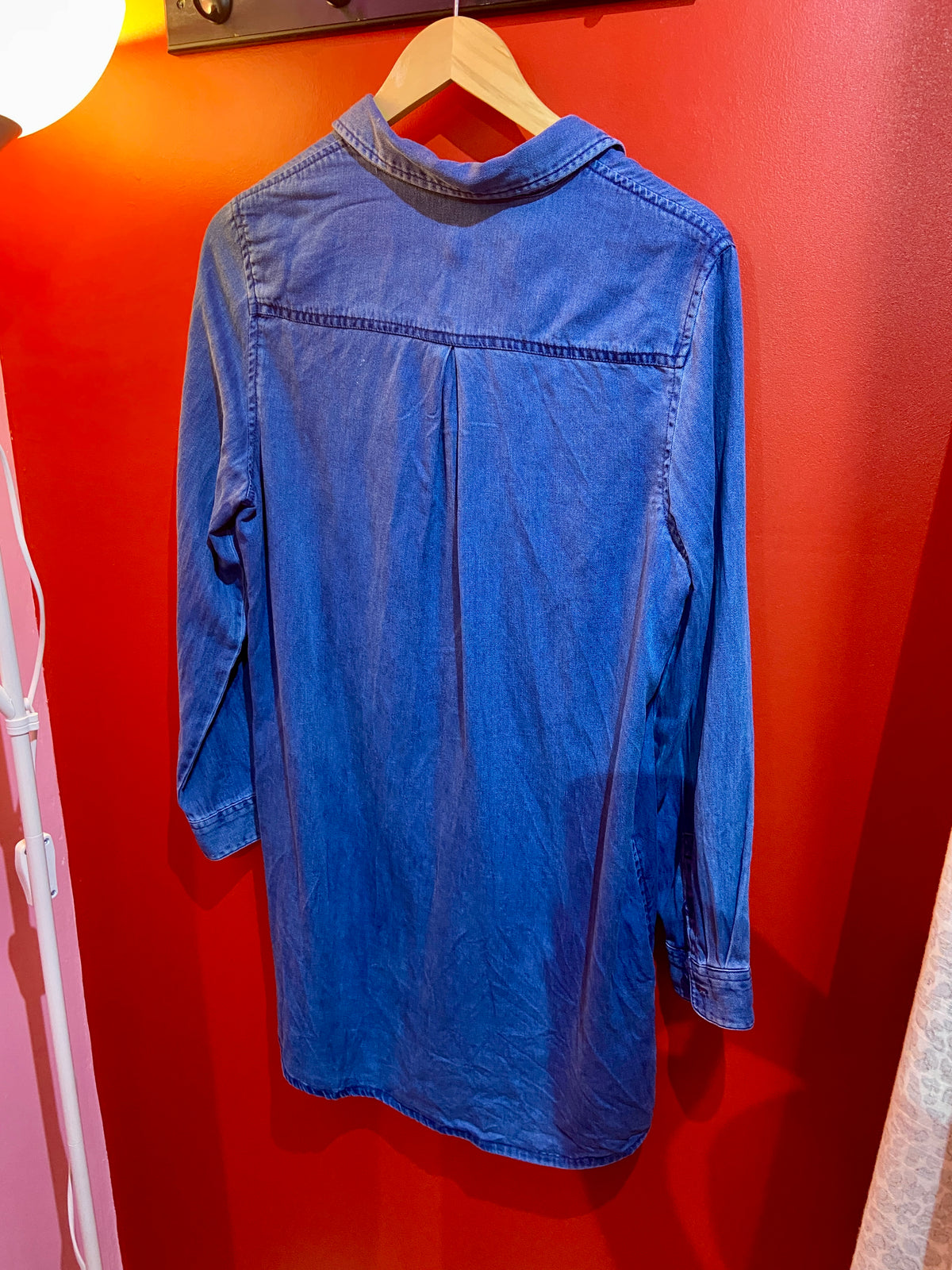 Long Blue Button Up Shirt