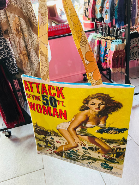Handmade Attack of the 50ft Women Movie Poster Tote Bag