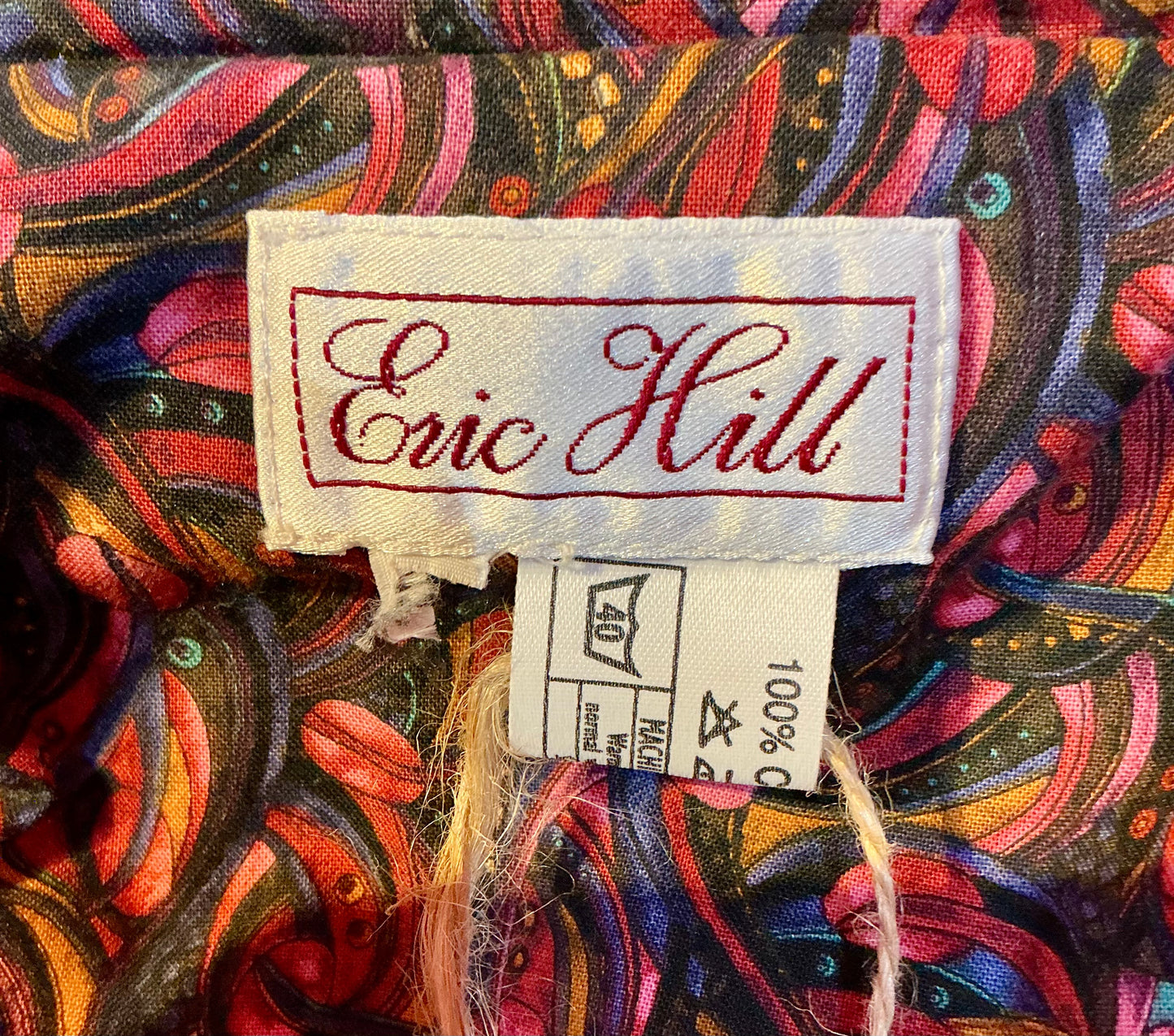 1980s Vintage Eric Hill Patterned Tea Dress