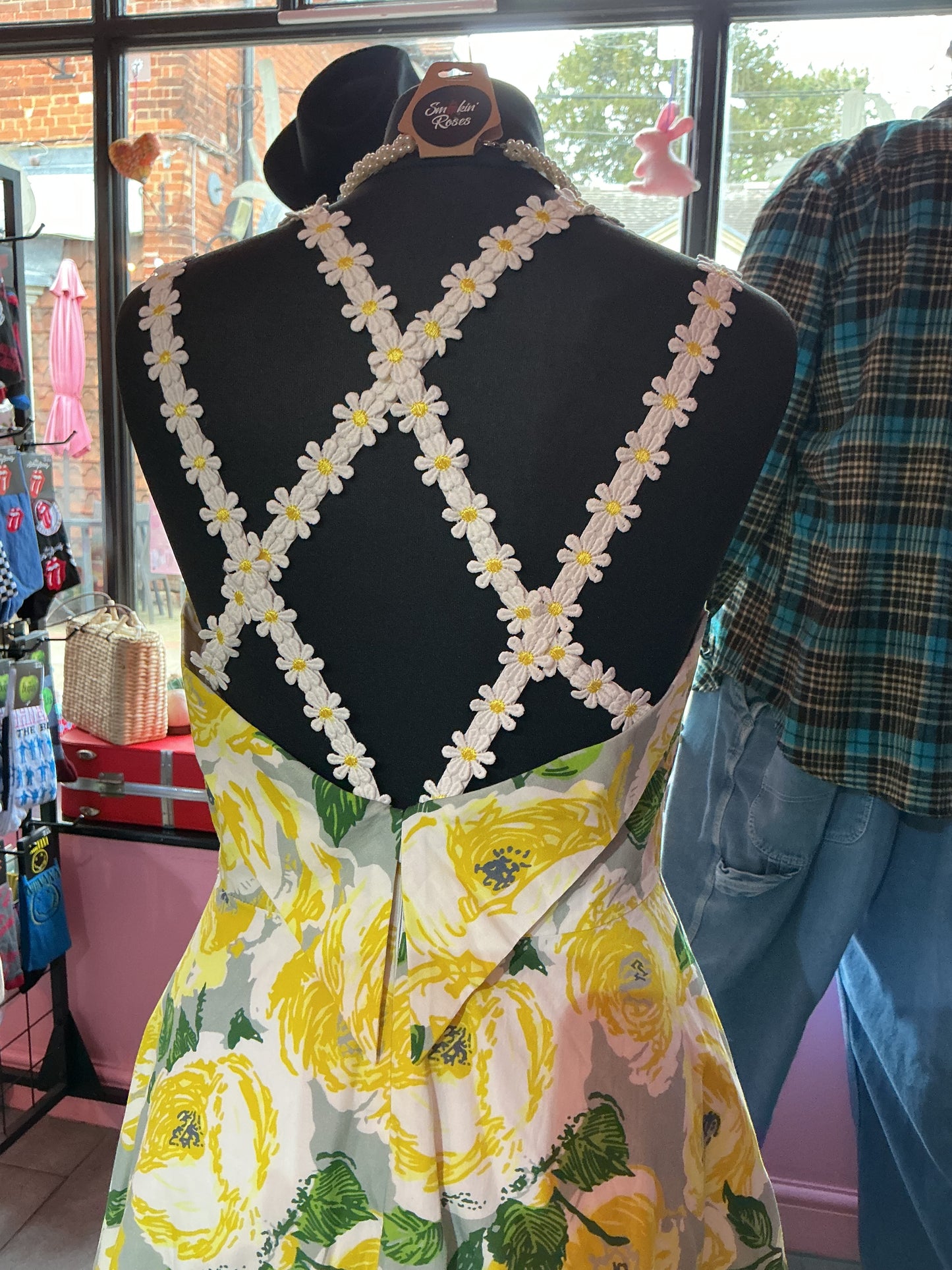 1950s Vintage Horrockses Yellow Rose Swing Dress