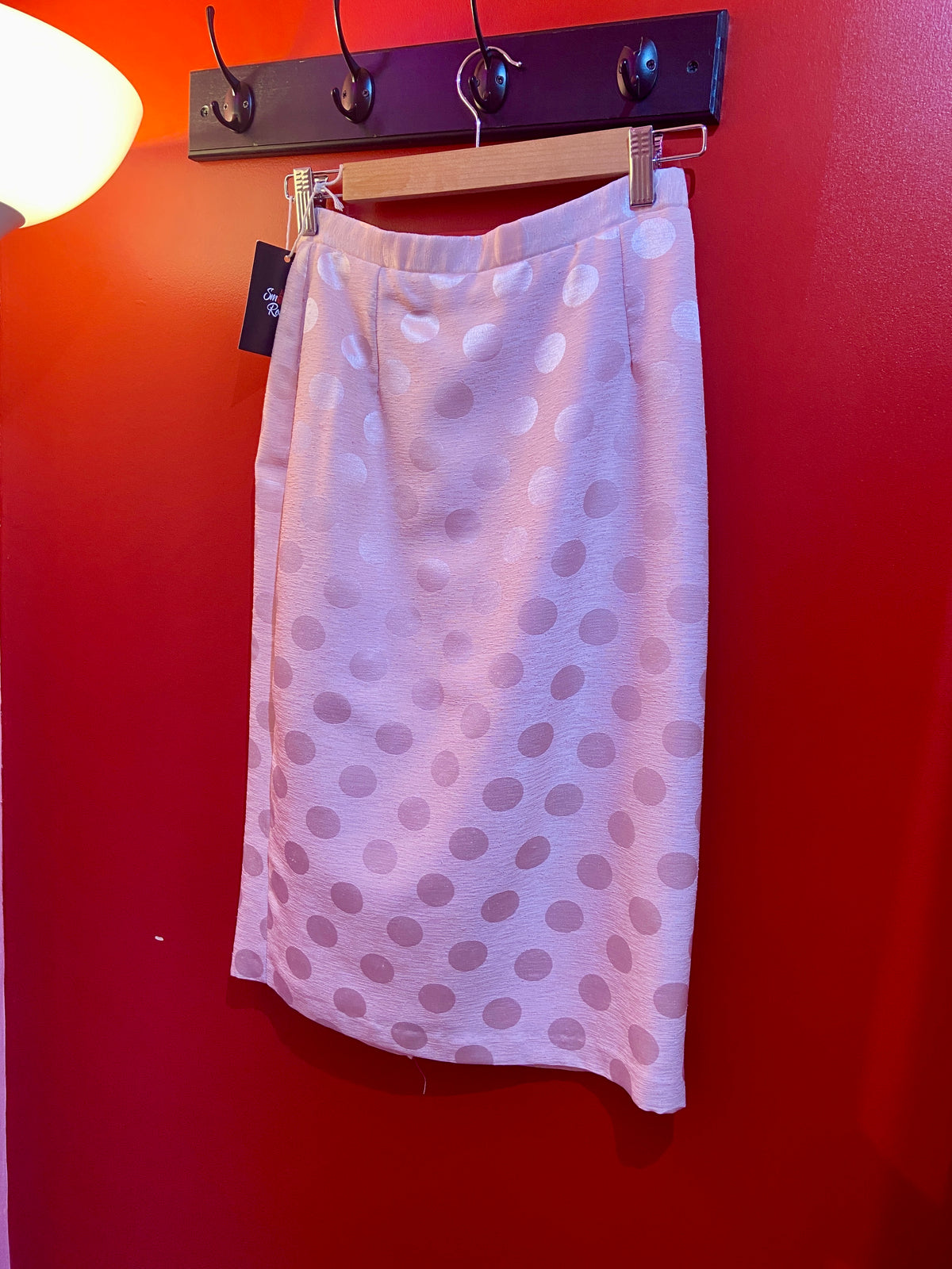 1960s Vintage Baby Pink Polka Dot Skirt