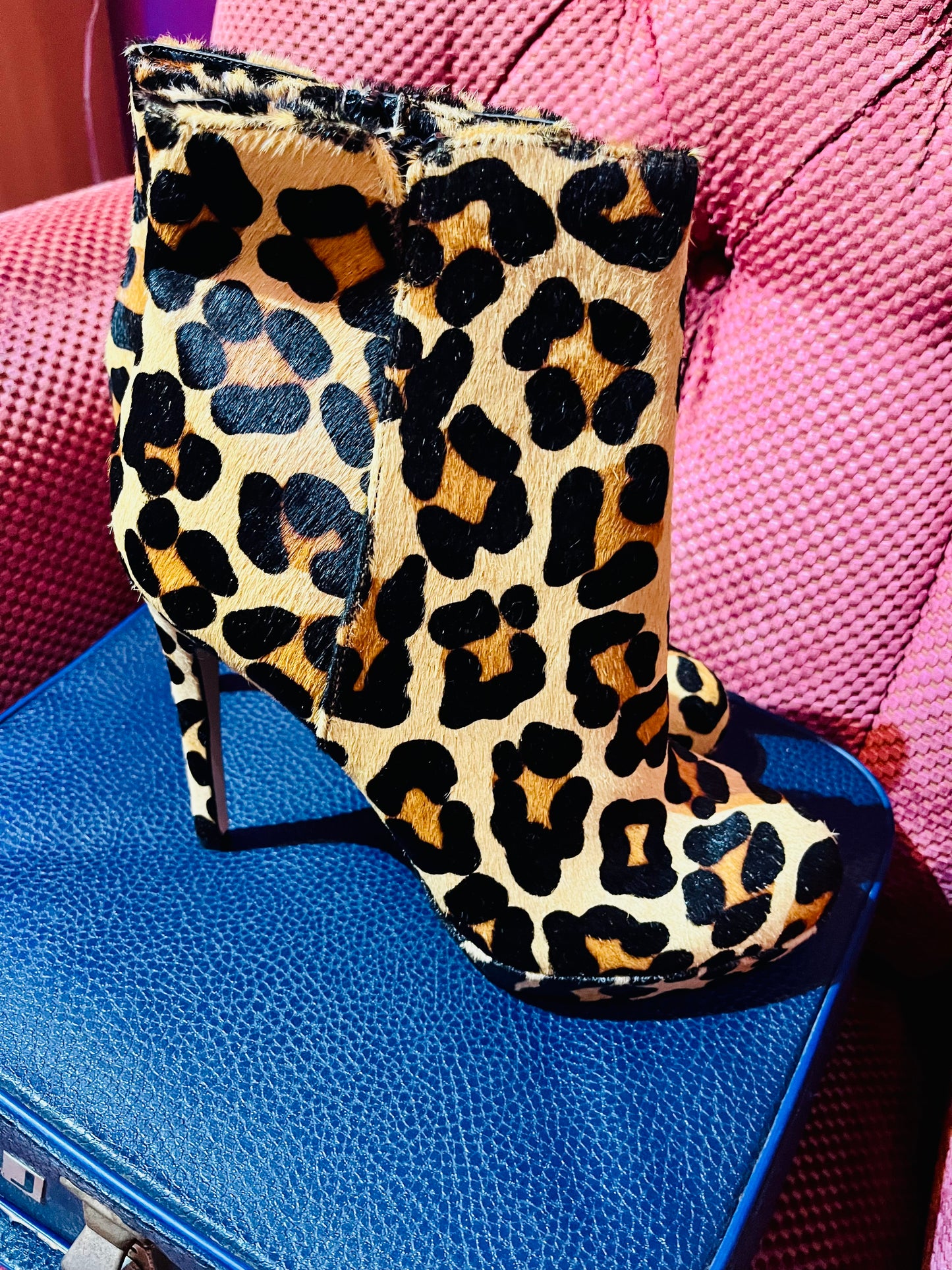 Faith Leopard Print Heel Boots