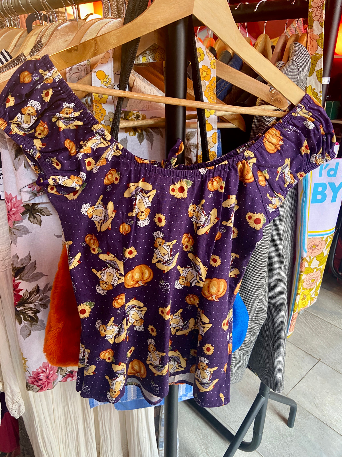 Collectif Pin Up & Pumpkin Patterned Top
