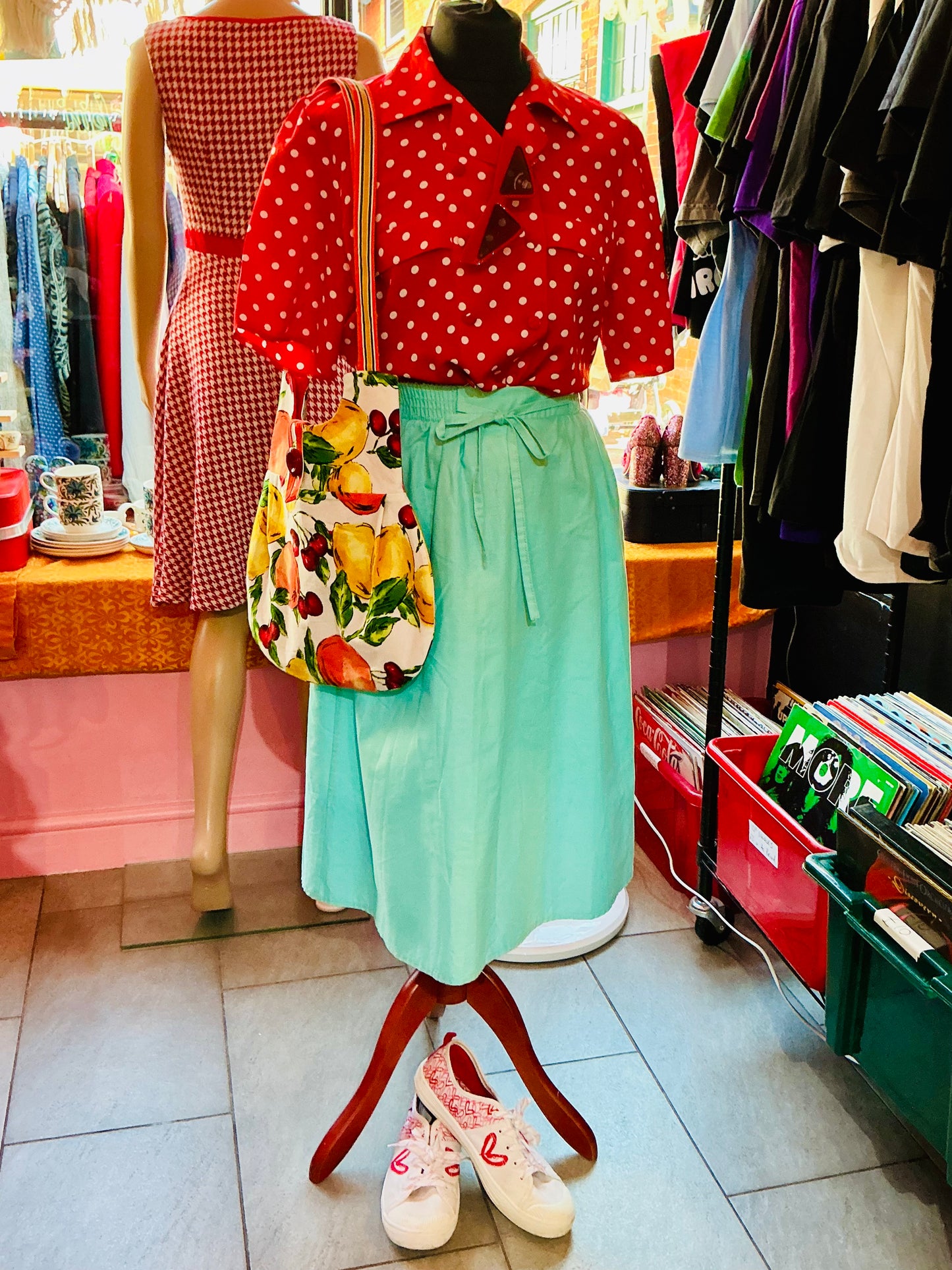 1960s Vintage Devonshire Lady Mint Green Midi Skirt