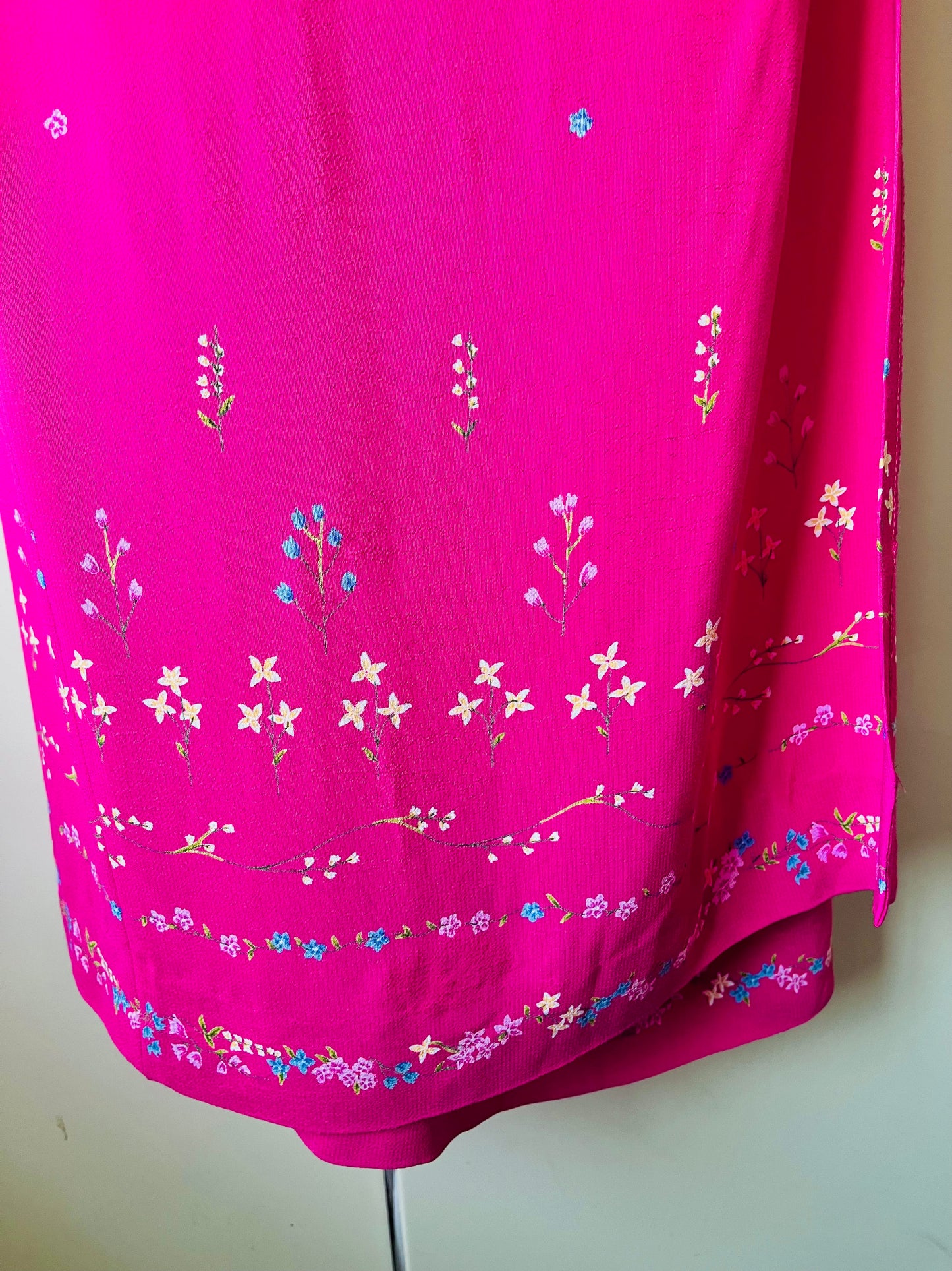 Melanie Black Cerise Pink Wrap Skirt- Size M