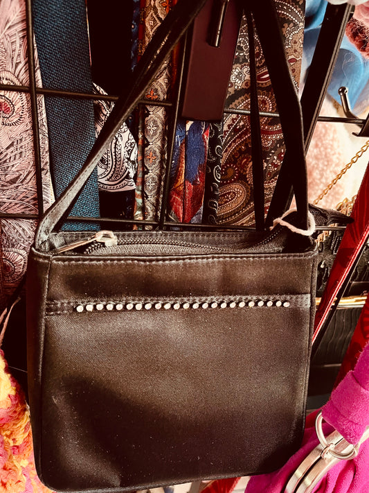 Small Black Satin Handbag