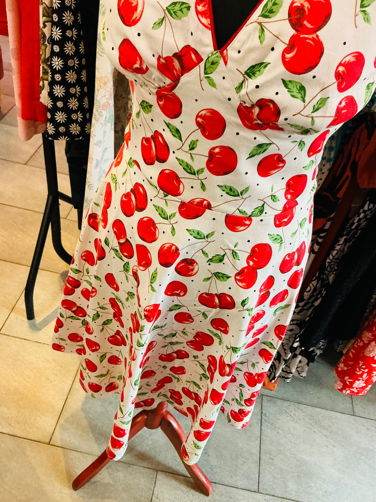 1950s Style Voodoo Vixen Cherry Swing Dress