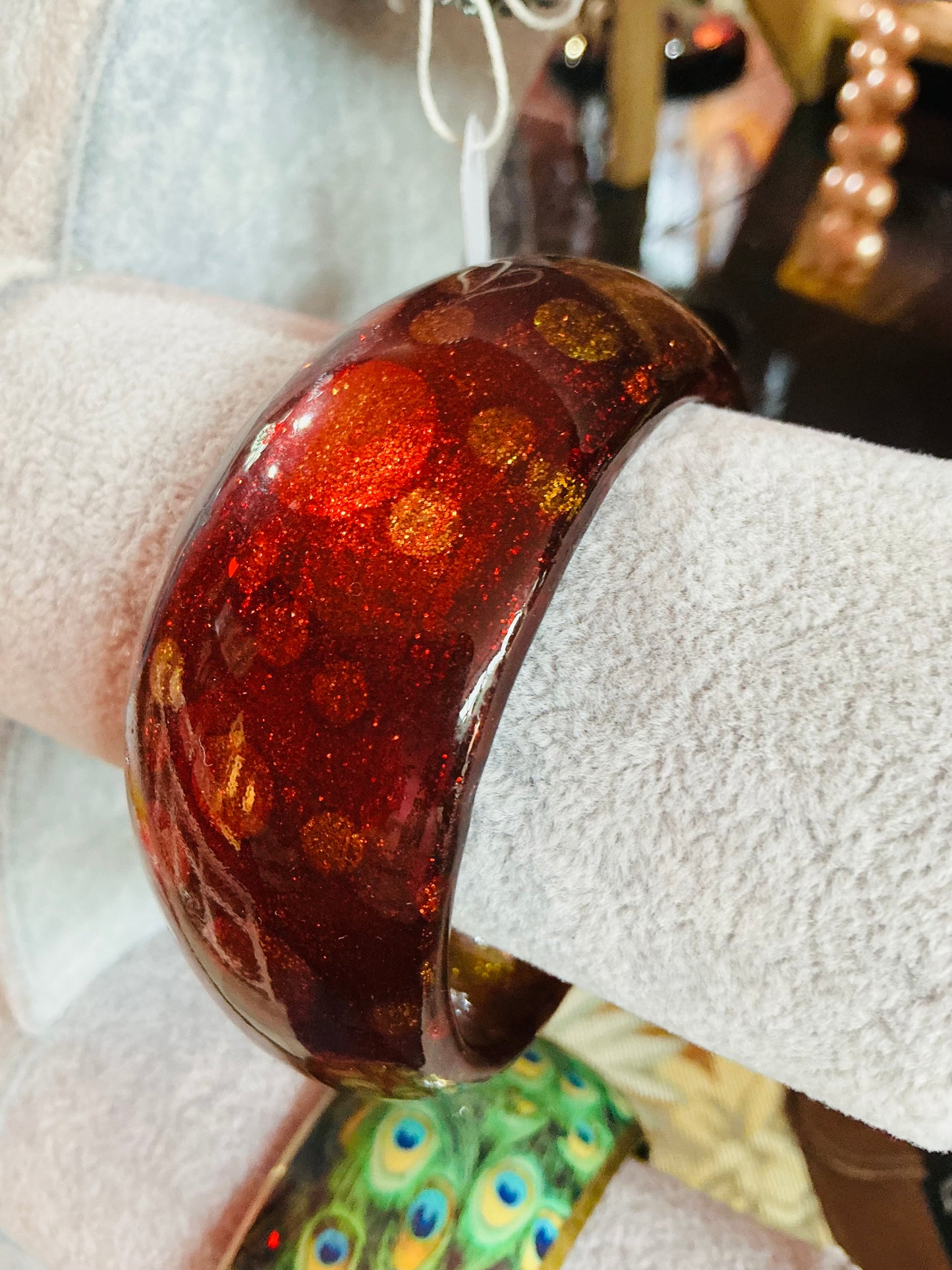Red and Gold Glittery Bangle