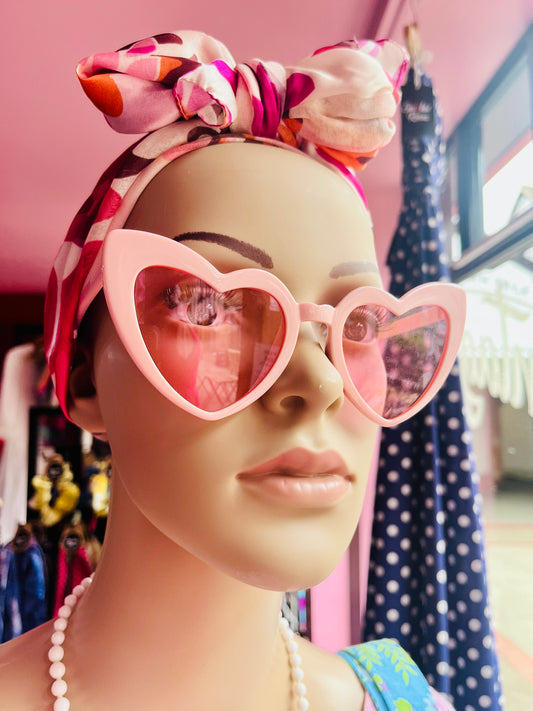 Pink Retro Heart Sunglasses