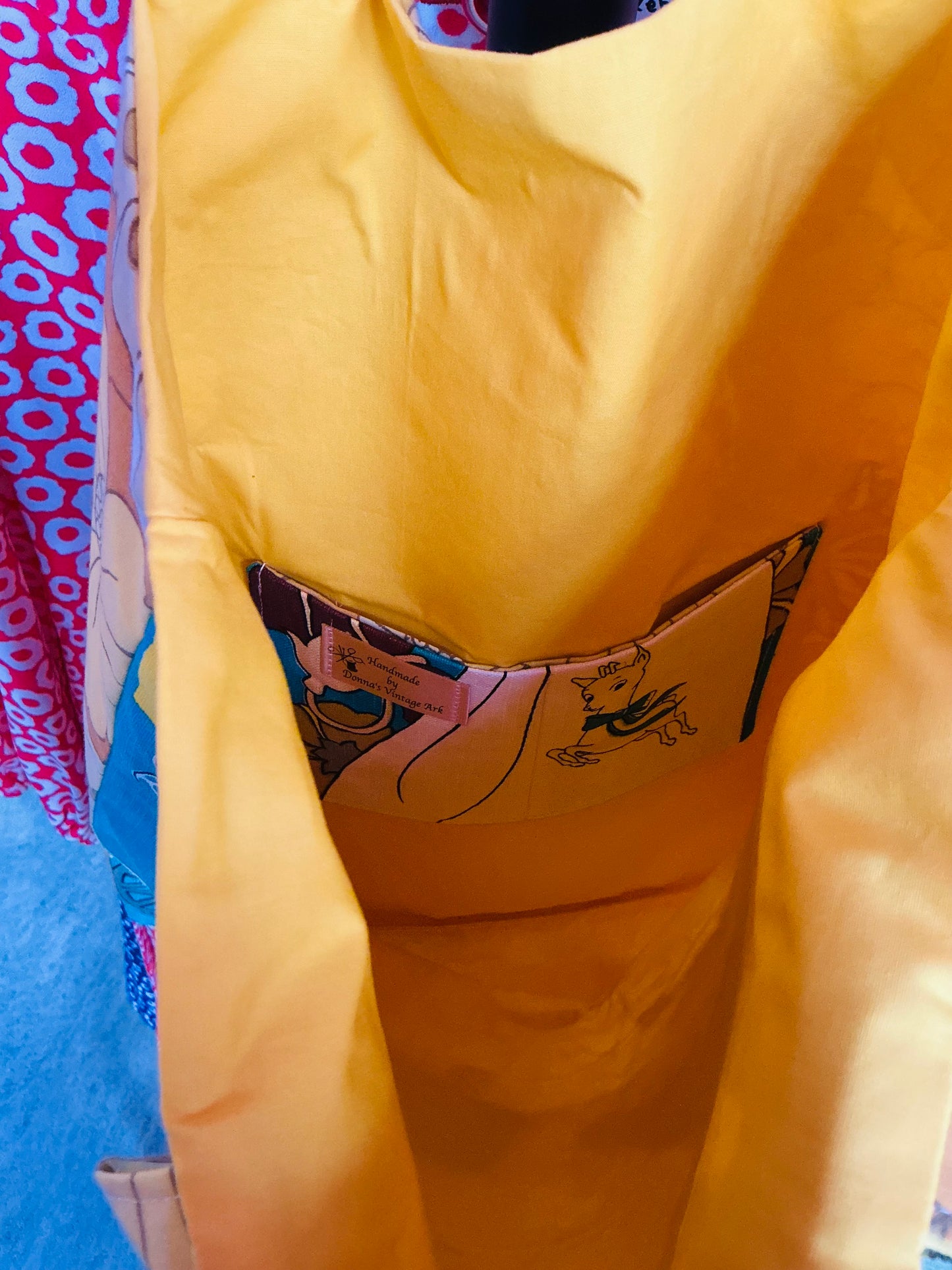 Handmade Vintage Fabric Babycham Tote Bag