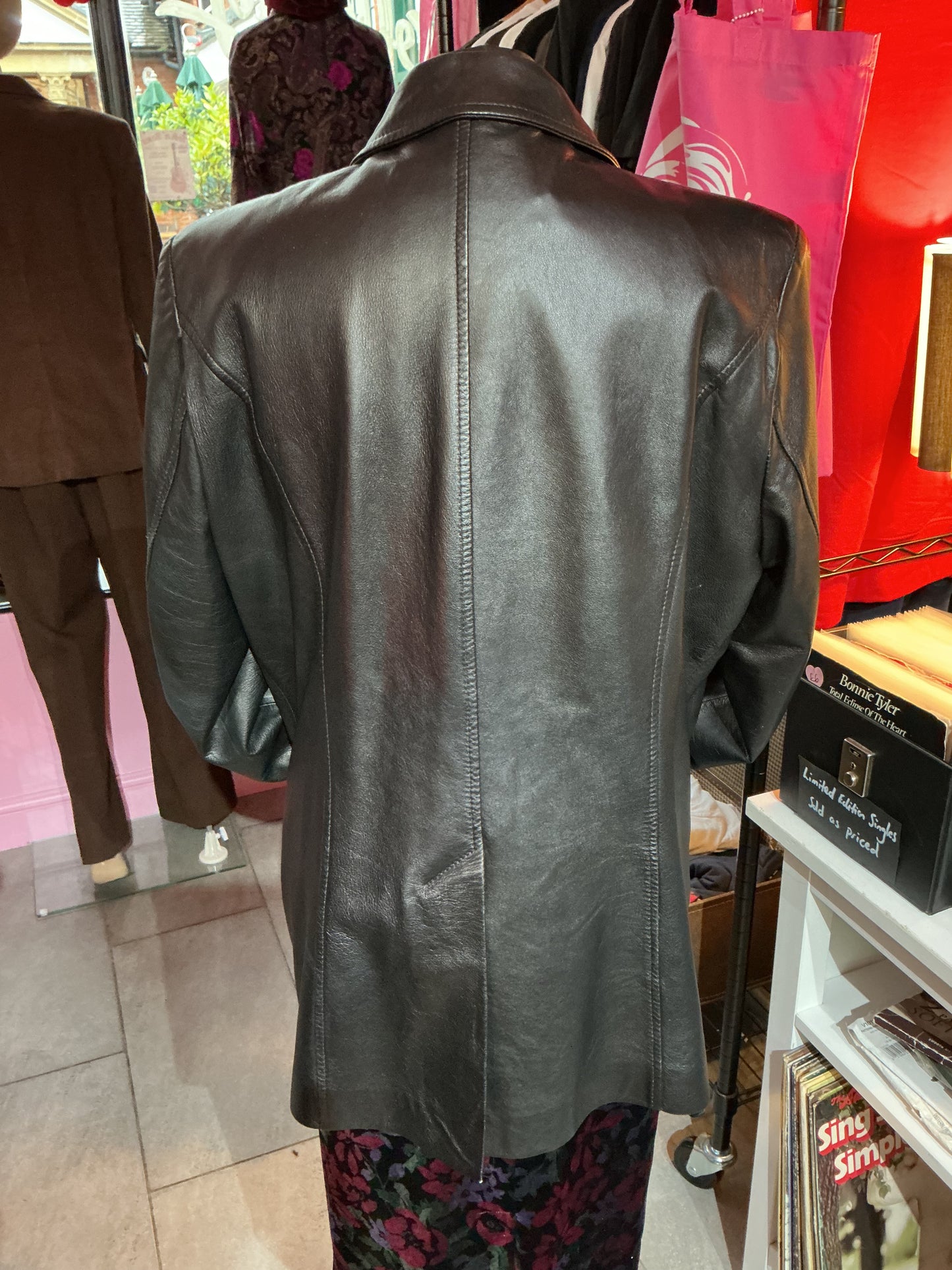 1990s Vintage Elvi Black Leather Jacket