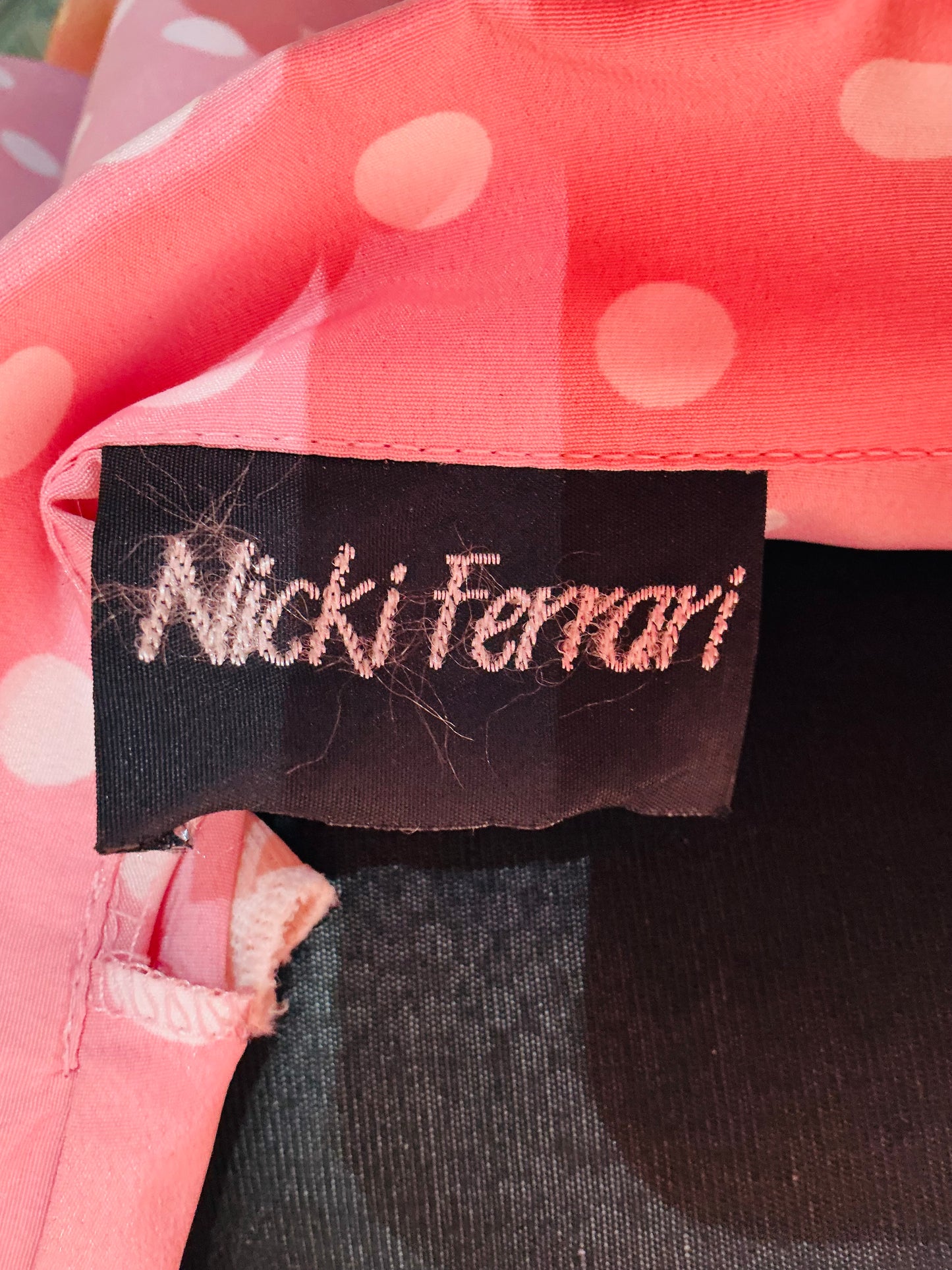 1980s Vintage Nicki Ferrari Pink Polka Dot Mini Dress