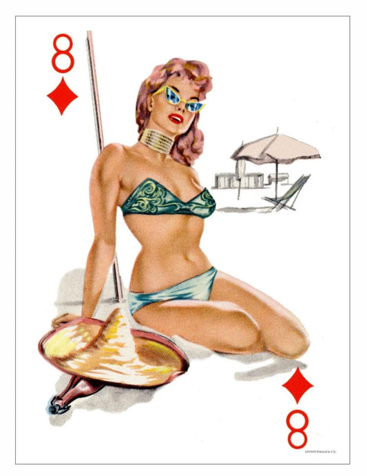 8 of Diamonds Pin up Wall Print