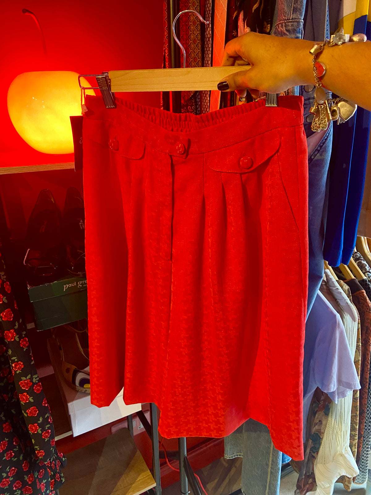 1950’s Vivid Red Culotte Patterned Shorts