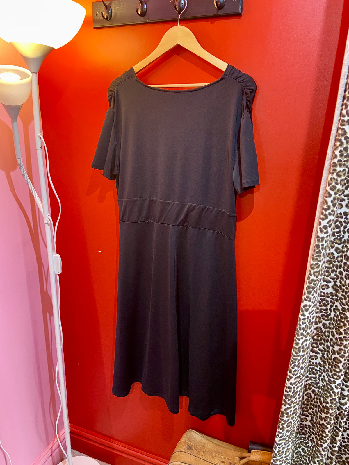 1950s Rockabilly Style Black Swing Dress
