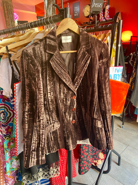 Brown Velvet Blazer Jacket
