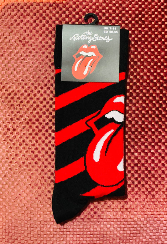 The Rolling Stones Red and Black Striped Socks