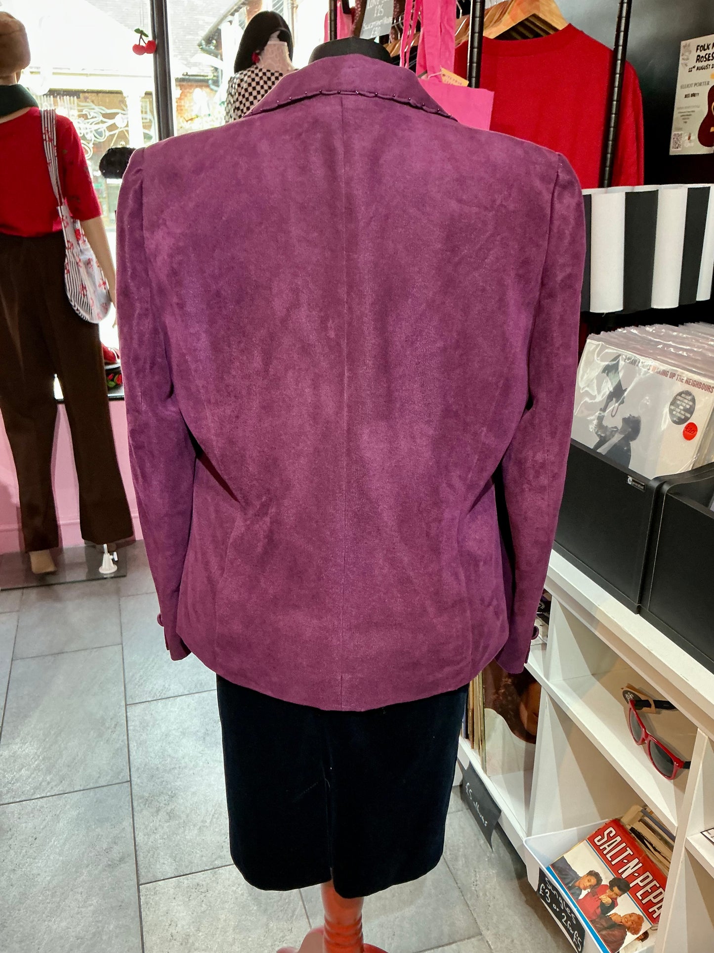 1990s Vintage Jacques Vert Purple Suede Blazer