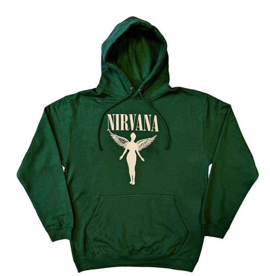 Nirvana Pullover Hoodie Angelic Logo Green