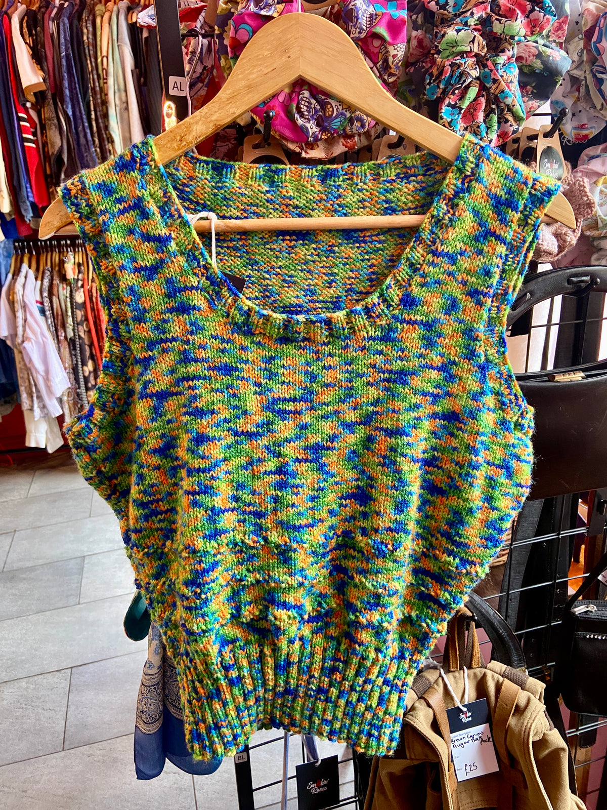 Hand Knit Sweater Vest from 1970s Pattern
