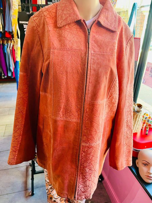 1970s Vintage Orange Suede Jacket