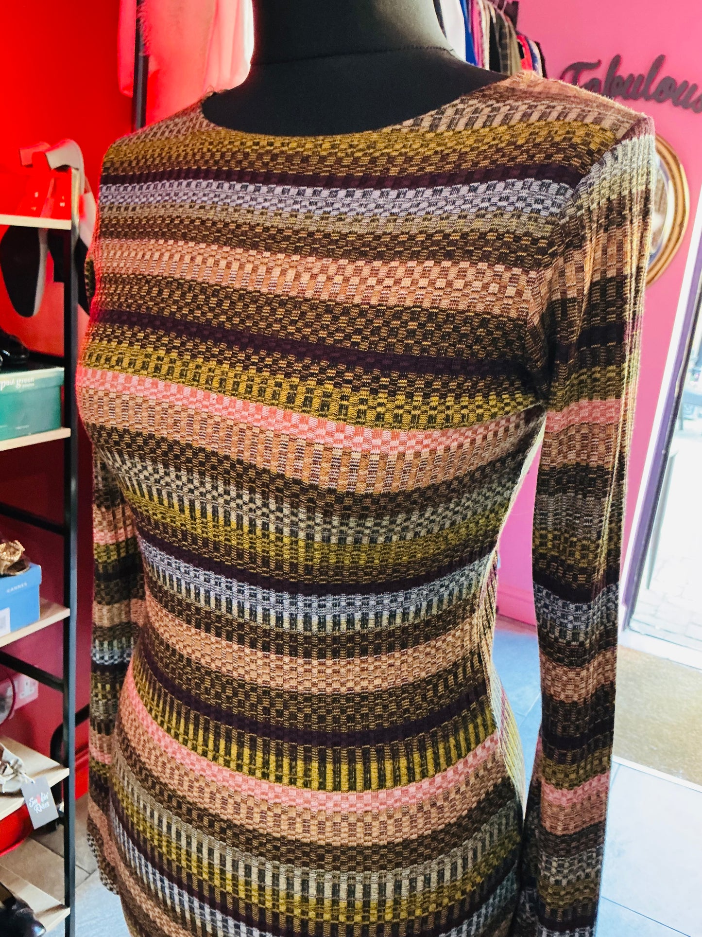 Urban Outfitters Autumnal Coloured Striped Maxi Dress