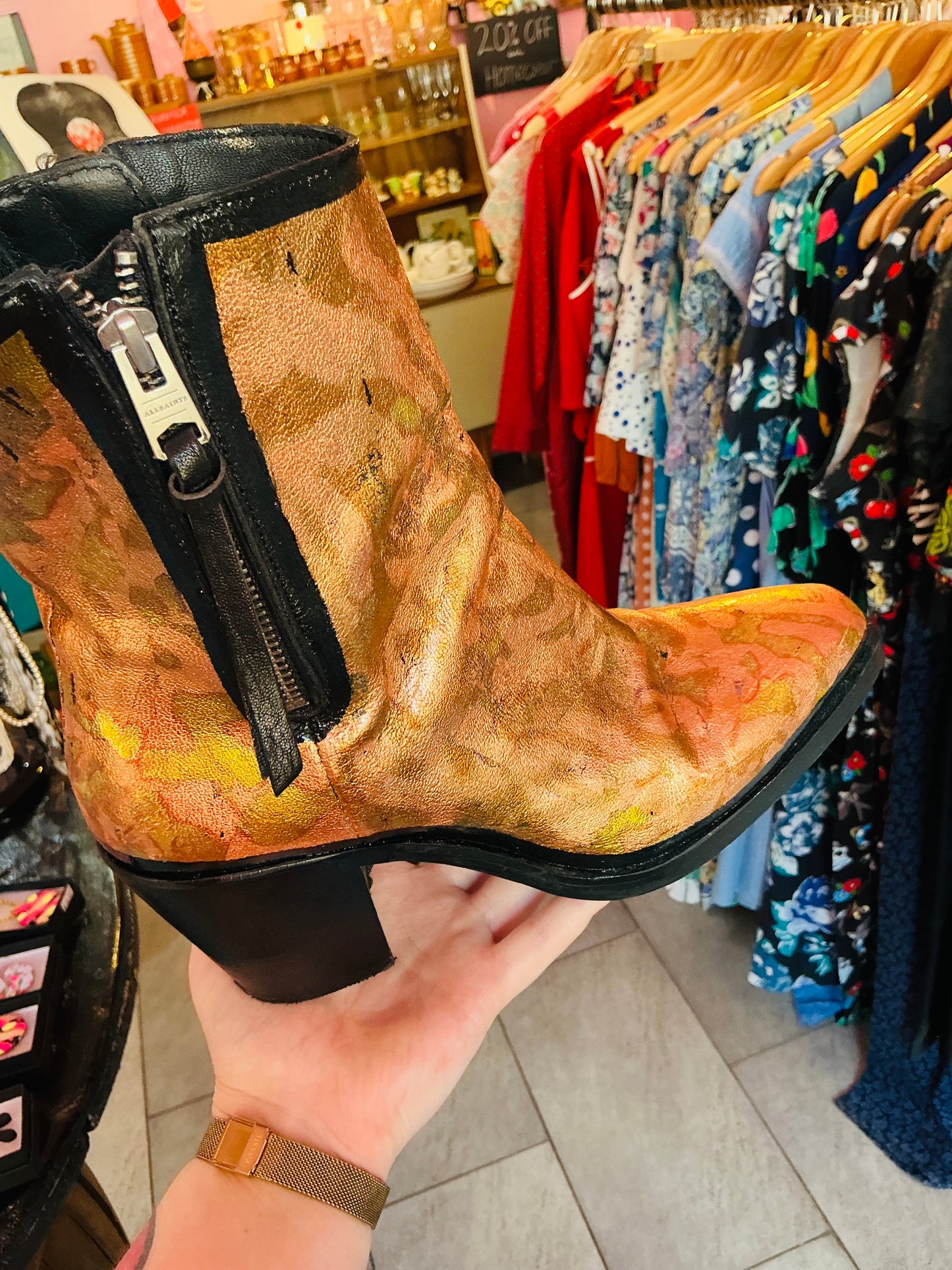 Hand painted Leopard Print Design All Saints Boots