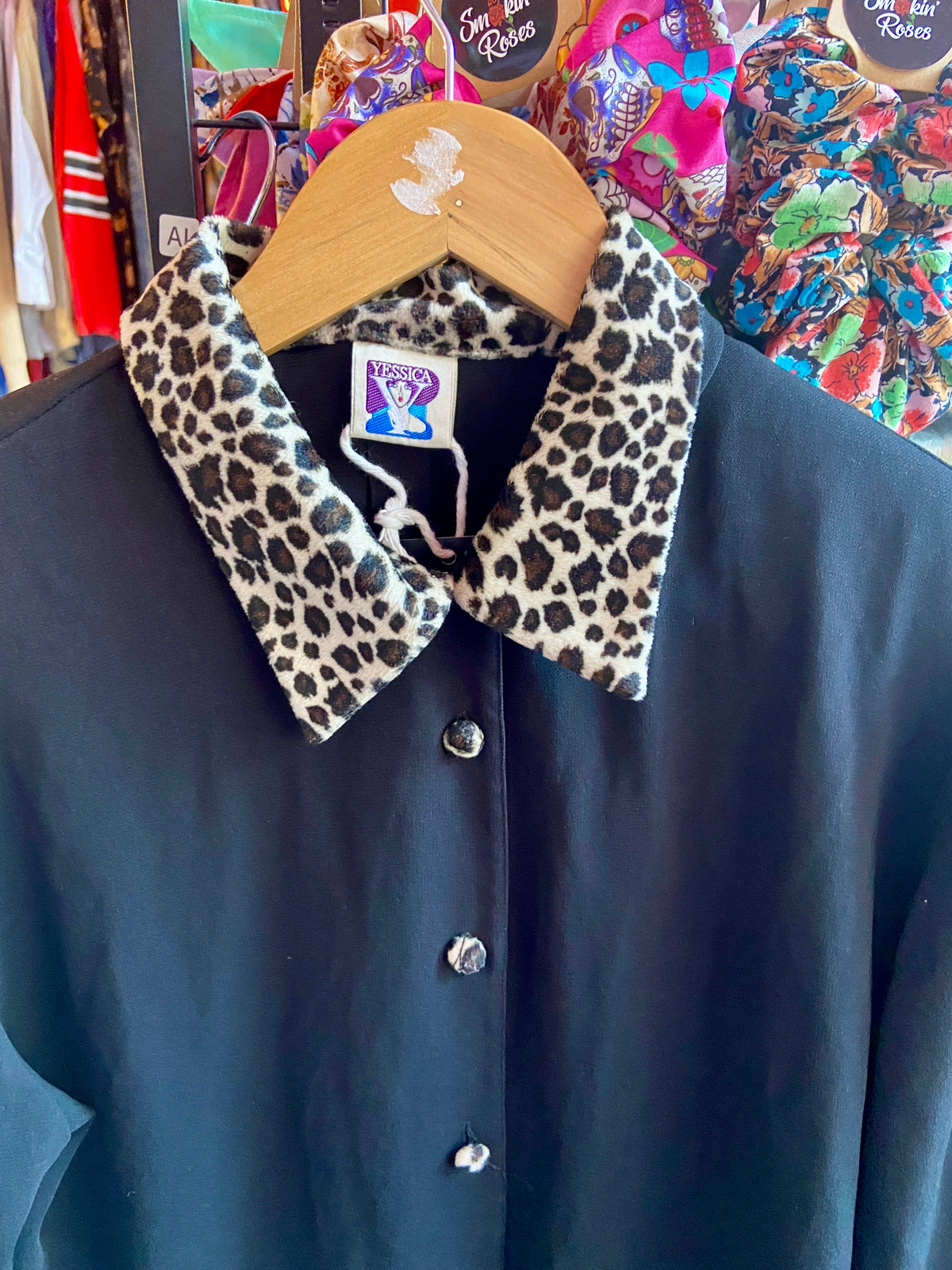 1980’s Leopard Print Collar Button Up Shirt