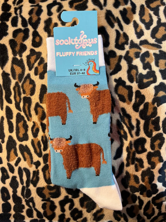 Socktopus Fluffy Highland Cow Socks