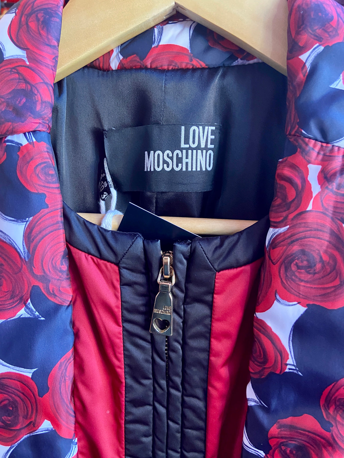 Padded Rose Print Jacket by Love Moschino