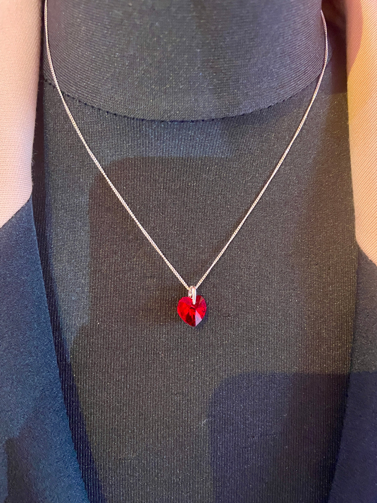 Swarovski Crystal & Silver Heart Pendant Necklace