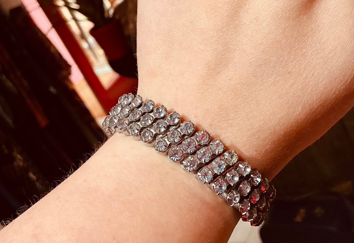 1960s Vintage Silver Diamanté Bracelet