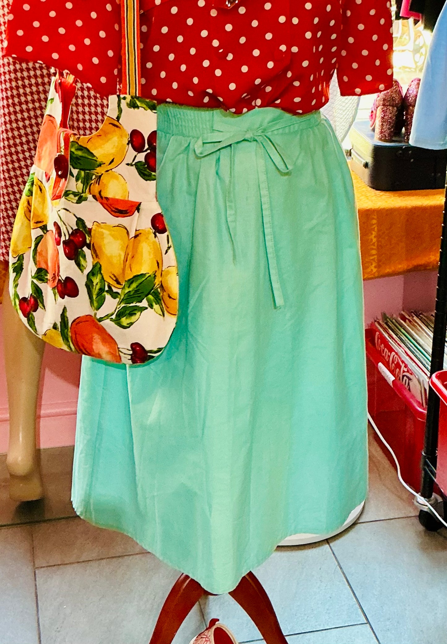 1960s Vintage Devonshire Lady Mint Green Midi Skirt