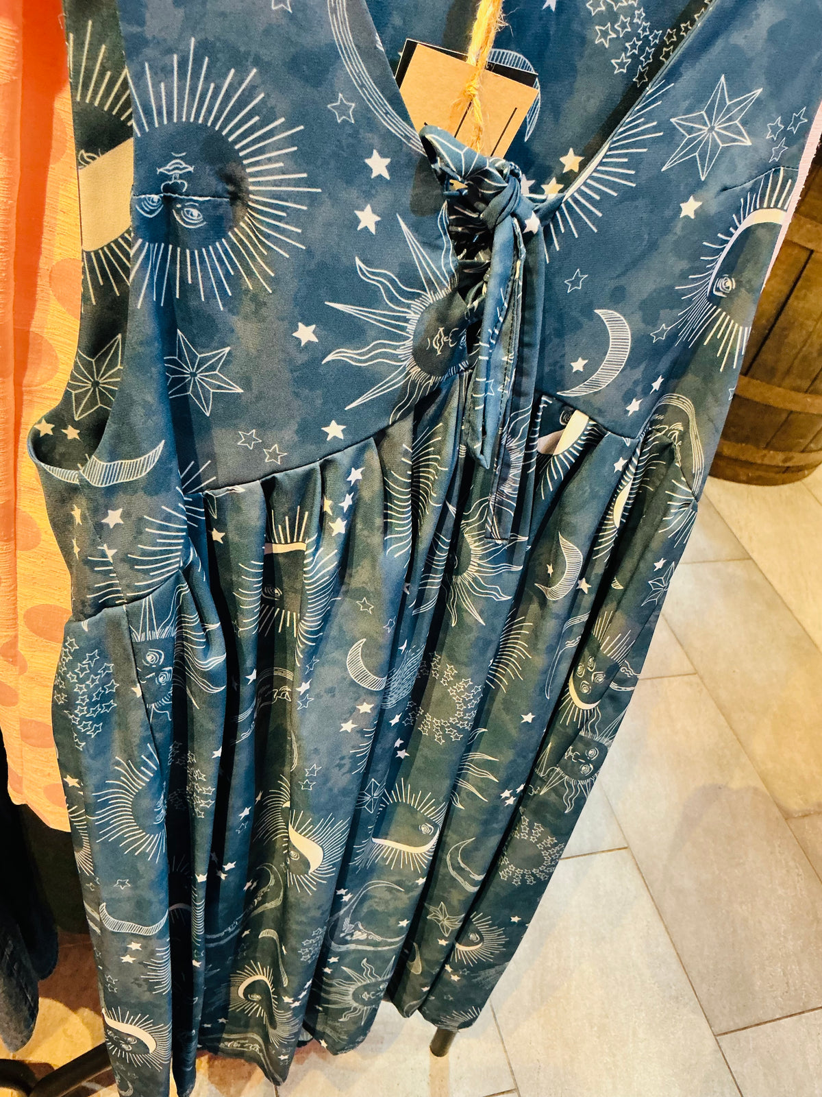 Teal Sun and Moon Cosmic Drifters Dress